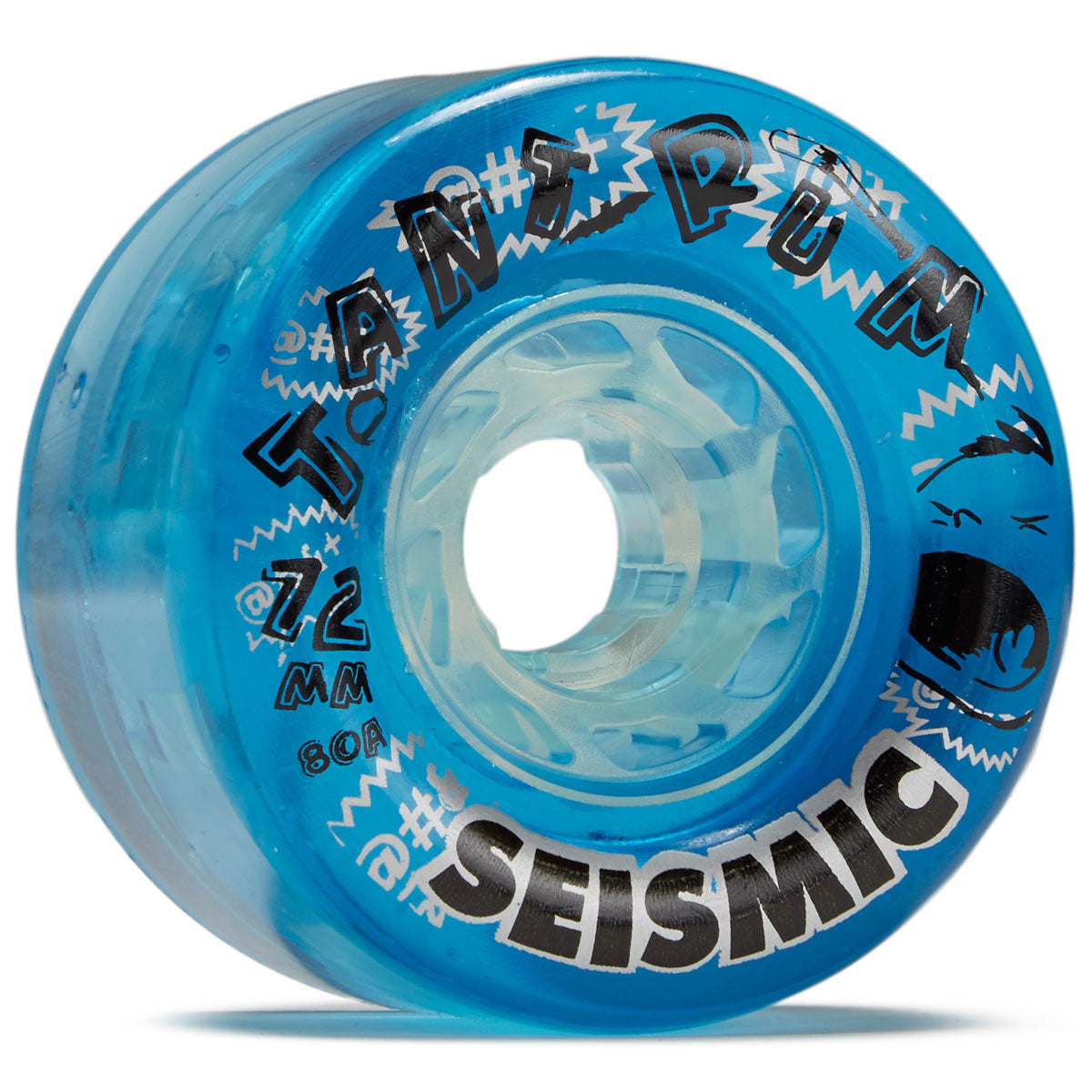 Seismic Tantrum 80a Longboard Wheels - Clear Blue - 72mm image 1