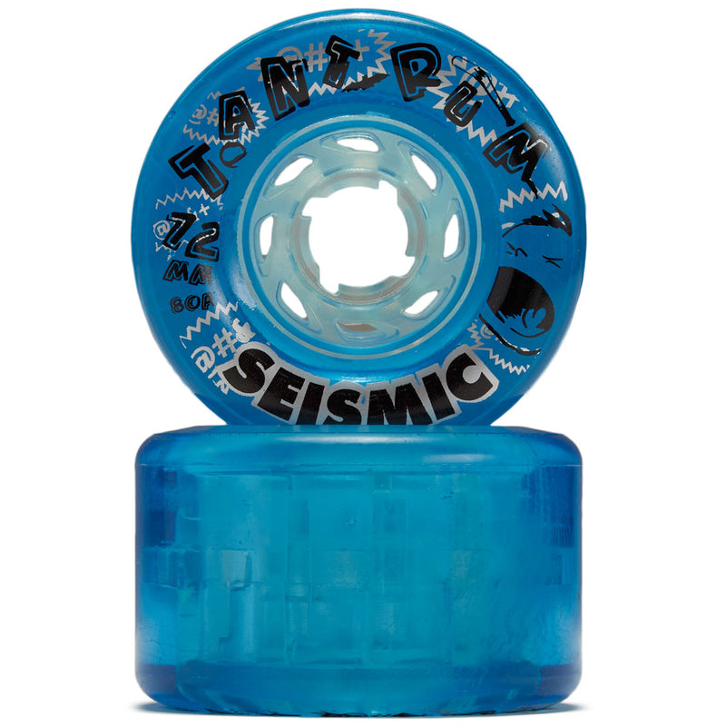 Seismic Tantrum 80a Longboard Wheels - Clear Blue - 72mm