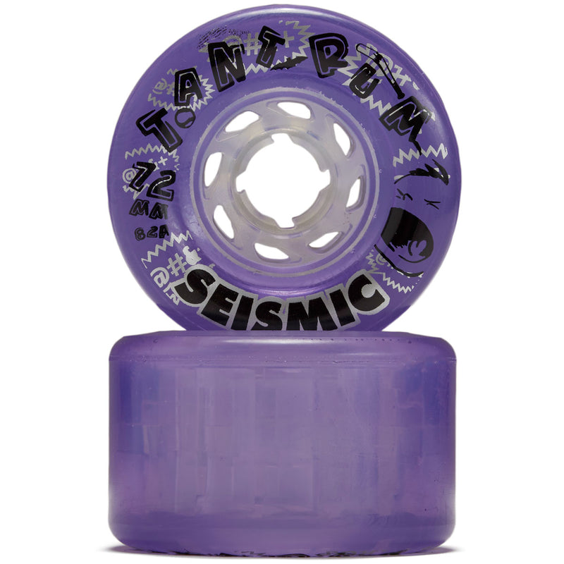 Seismic Tantrum 82a Longboard Wheels - Clear Purple - 72mm