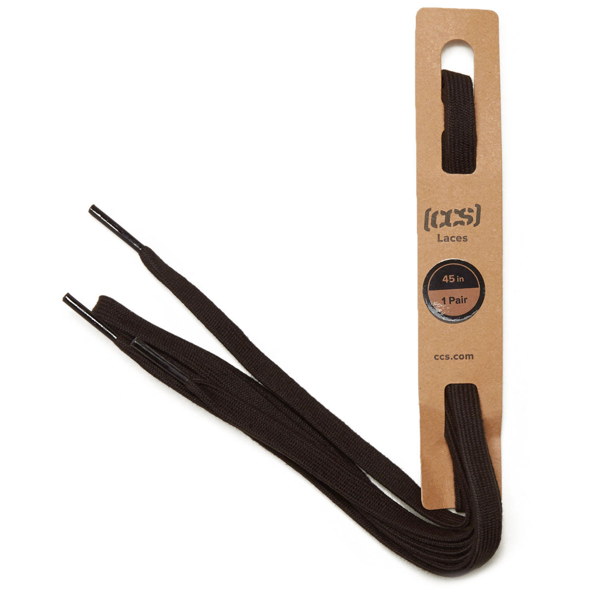 CCS Flat Lace Shoelaces Black 45"