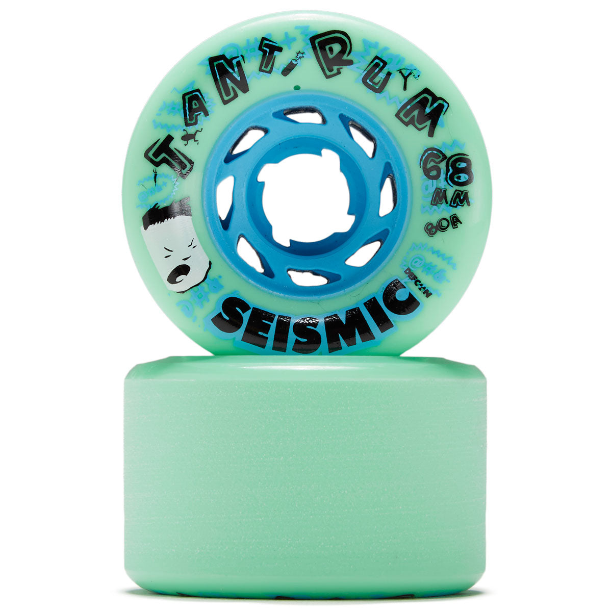 Seismic Tantrum 80a Longboard Wheels - Mint - 68mm image 2