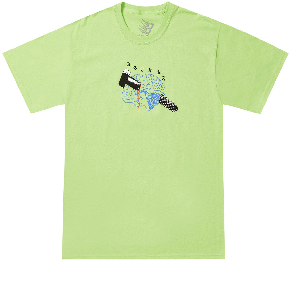 Bronze 56k Bolt Brain T-Shirt - Lime image 1
