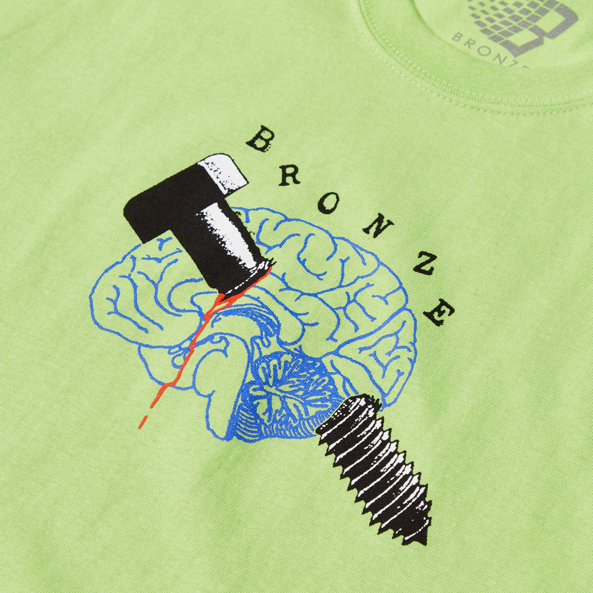 Bronze 56k Bolt Brain T-Shirt - Lime image 2