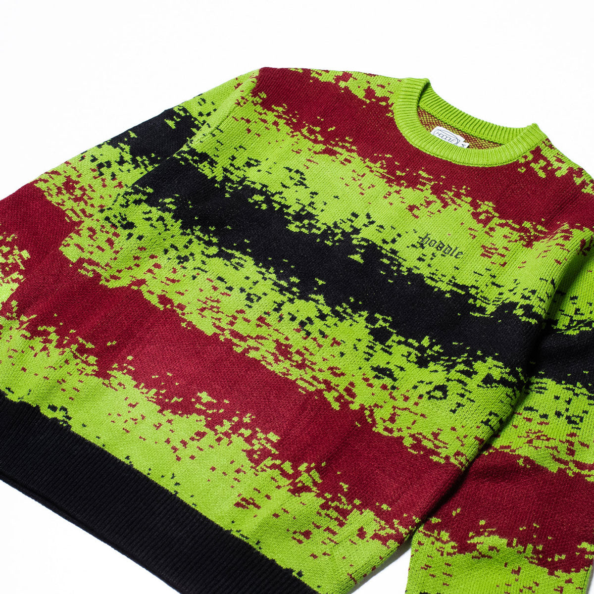 Hoddle Spray Stripe Knit Shirt - Green/Red image 3