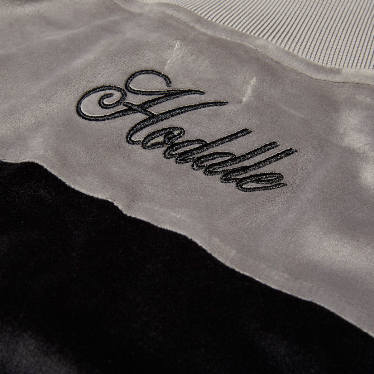 Hoddle Velour Track Jacket - Black/Grey image 4