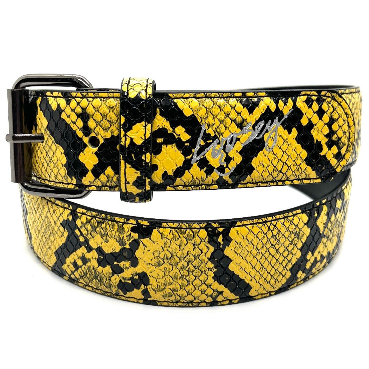 Loosey Snake Skin Belt - Yellow image 1