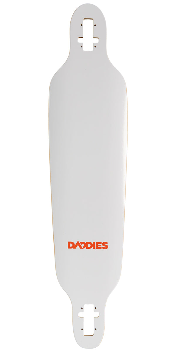 Daddies Logo Drop-Thru Longboard Deck - White