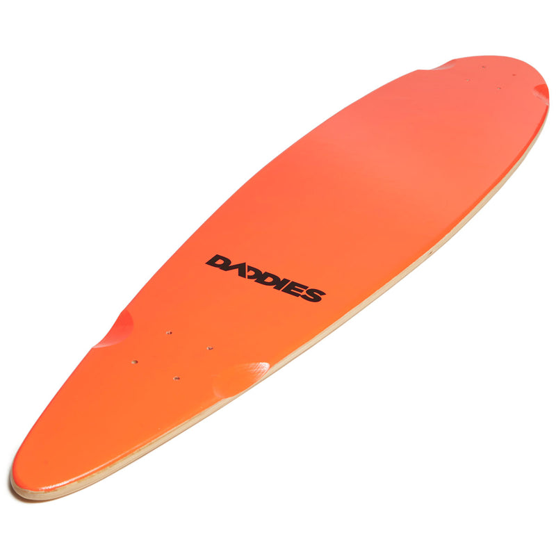 Daddies Logo Pintail Longboard Deck - Orange