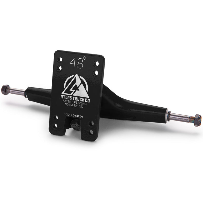 Atlas 180mm 8mm 48 Degree Ultralight Longboard Trucks - Black
