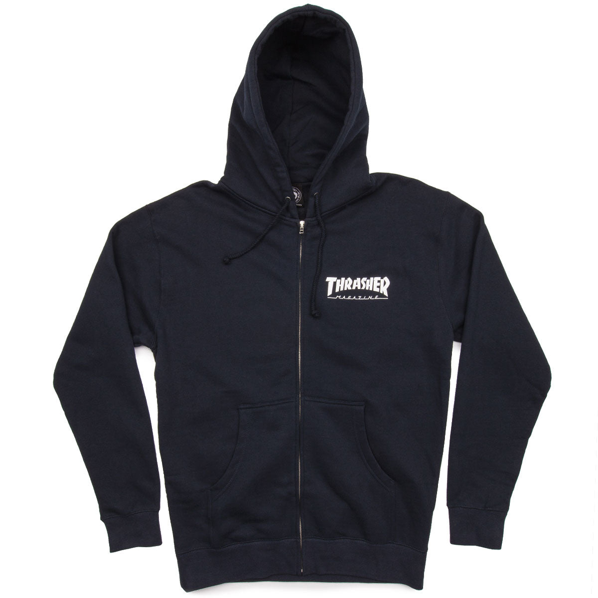Thrasher Logo Zip Up Hoodie - Navy image 1