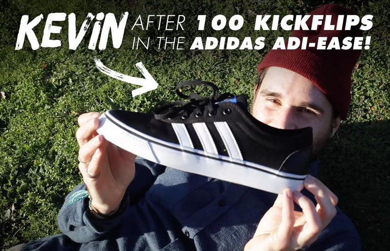 100 Kickflips in Adidas Adi Ease Shoes
