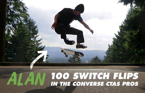 100 Kickflips (Switch Flip Edition) In The Converse CTAS Pro Shoes