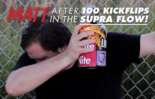 100 Kickflips In The Supra Flow Shoes