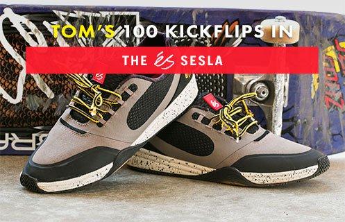100 Kickflips In The éS Sesla Shoes