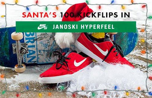 Santa Does 100 Kickflips In The Nike SB Janoski Hyperfeel