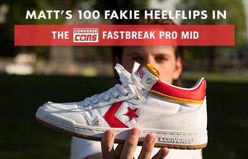 100 Kickflips In The CONS Fastbreak (Fakie Heelflip Edition)