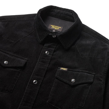 Seager Reagan Long Sleeve Pearl Snap Corduroy Shirt - Black