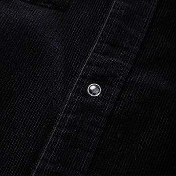 Seager Reagan Long Sleeve Pearl Snap Corduroy Shirt - Black