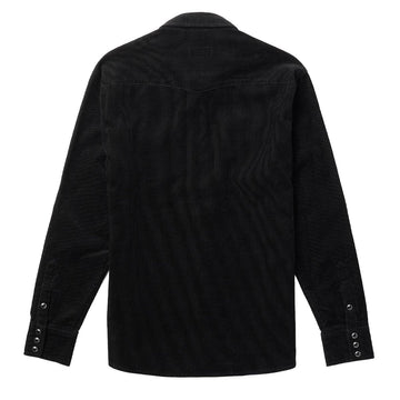 Seager Reagan Long Sleeve Pearl Snap Corduroy Shirt - Black