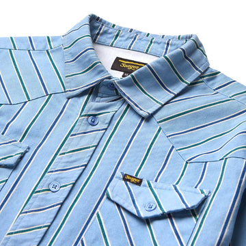 Seager Amarillo Long Sleeve Shirt - Steel Blue Stripe