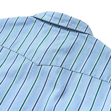 Seager Amarillo Long Sleeve Shirt - Steel Blue Stripe