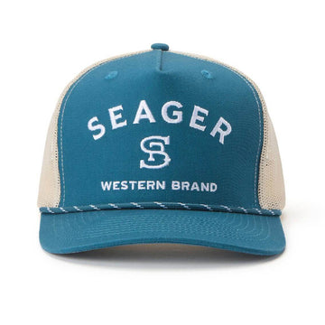 Seager Branded Trucker Snapback Hat - Blue