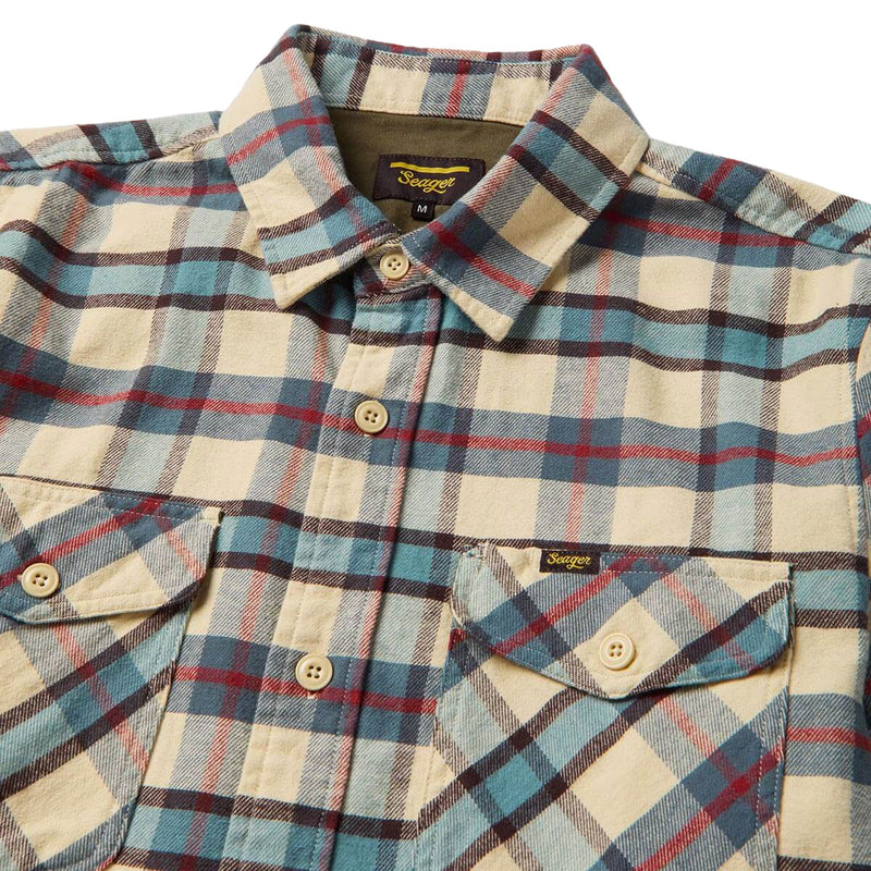 Seager Calico Flannel Shirt - Cream Plaid