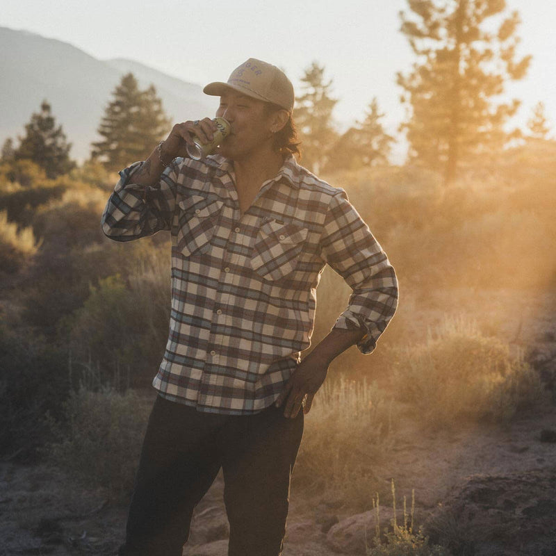 Seager Calico Flannel Shirt - Cream Plaid