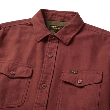 Seager Calico Flannel Solid Shirt - Red Rock