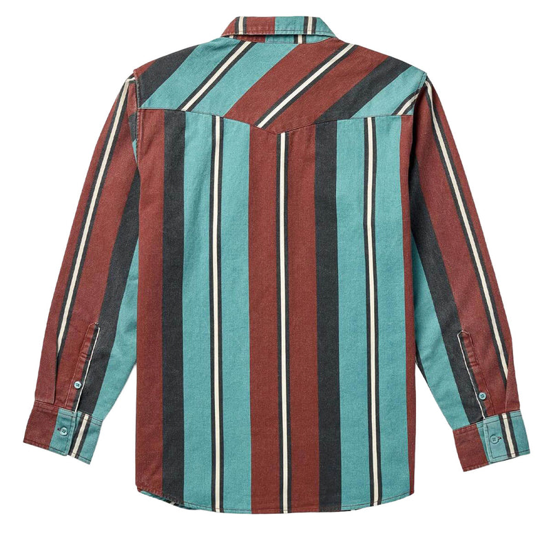 Seager Amarillo Long Sleeve Shirt - Turquoise Stripe