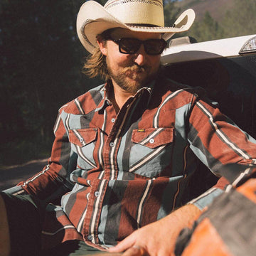 Seager Amarillo Long Sleeve Shirt - Turquoise Stripe