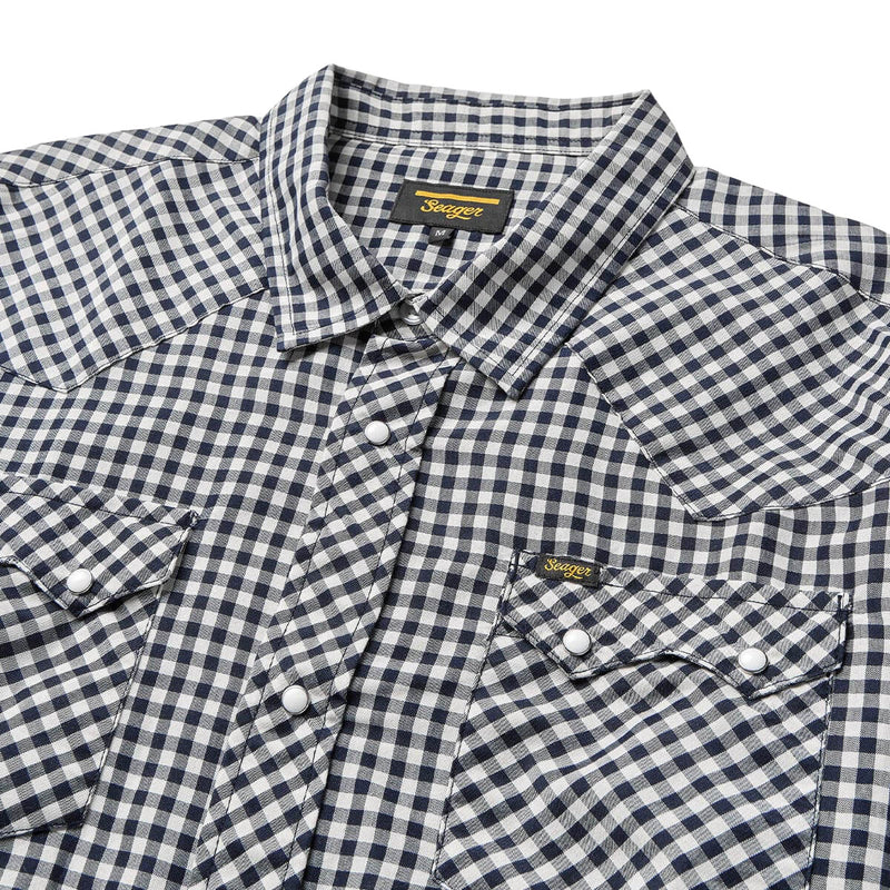 Seager Sawtoof Long Sleeve Shirt - Blue Check