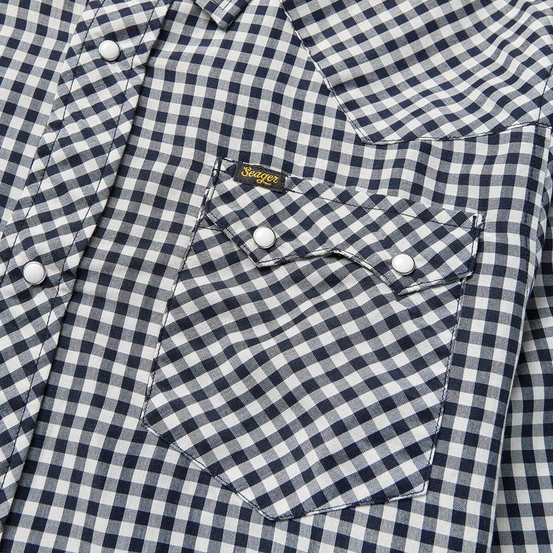 Seager Sawtoof Long Sleeve Shirt - Blue Check