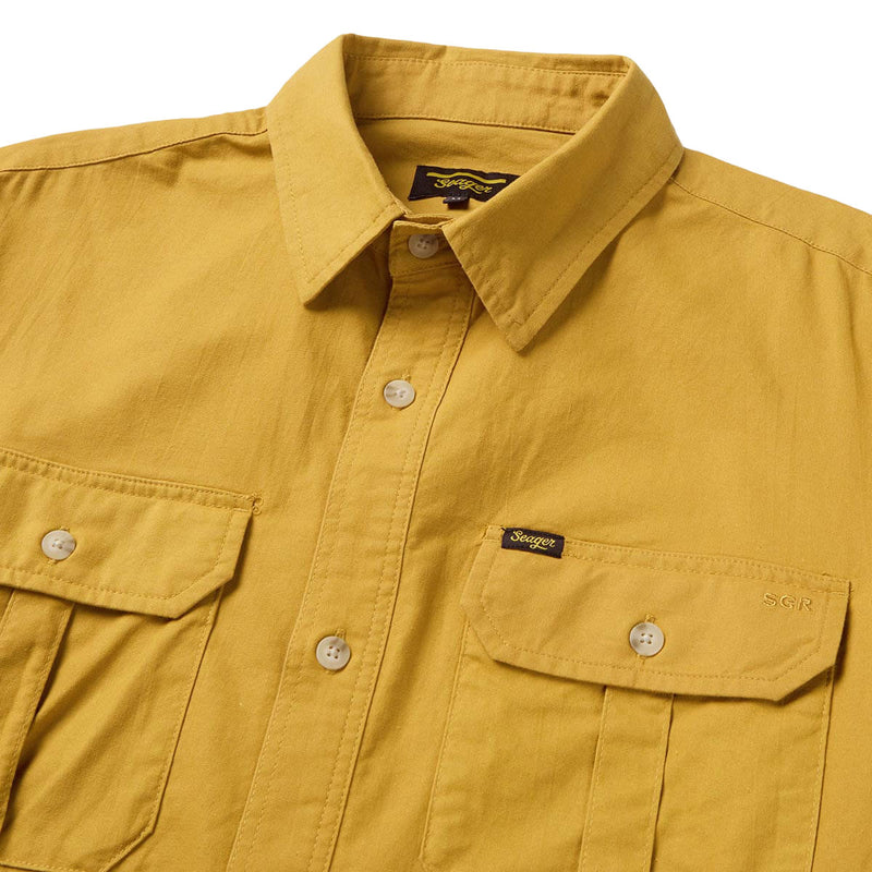 Seager Chief Long Sleeve Over Shirt - Washed Amber Gold