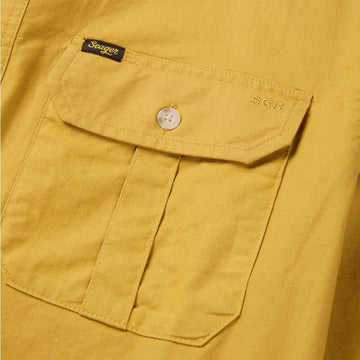 Seager Chief Long Sleeve Over Shirt - Washed Amber Gold