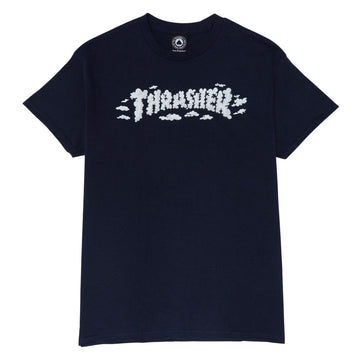 Thrasher Clouds By Spanky T-Shirt - Navy