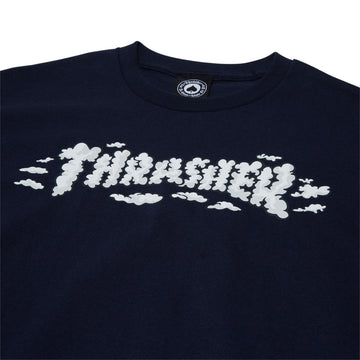 Thrasher Clouds By Spanky T-Shirt - Navy