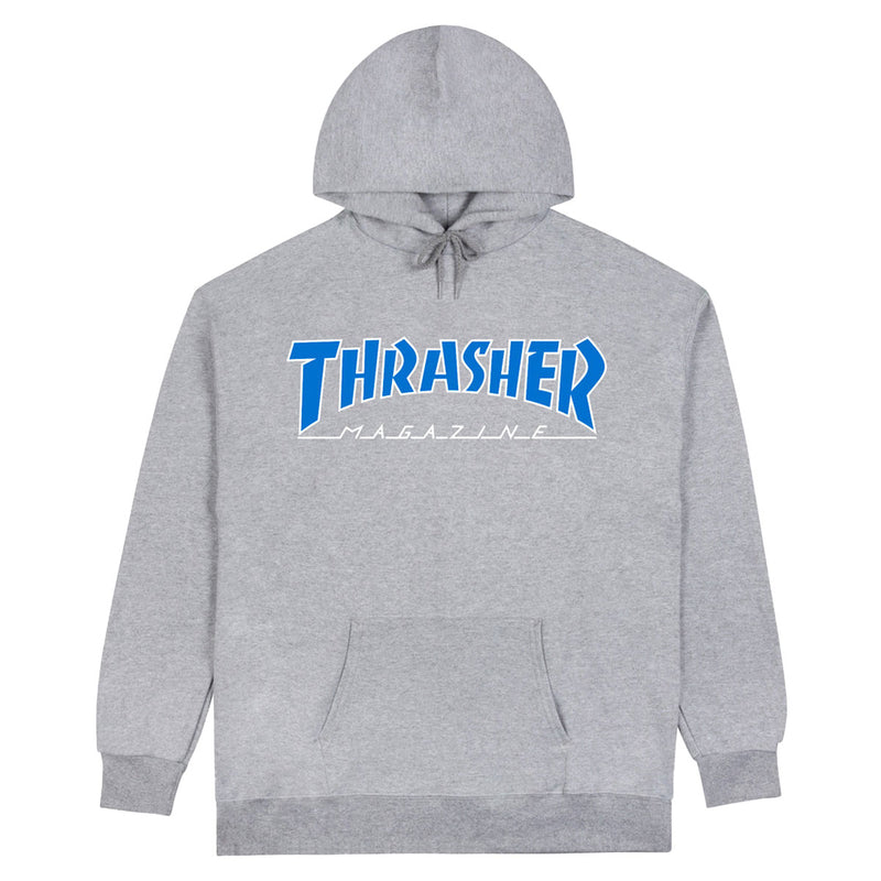 Thrasher Outlined Hoodie - Grey/Blue