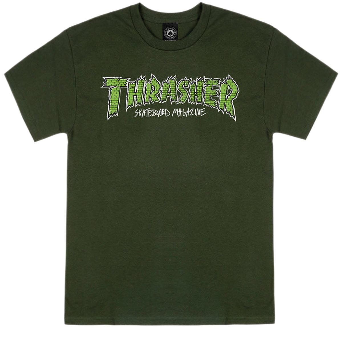 Thrasher Brick T-Shirt - Forest Green image 1