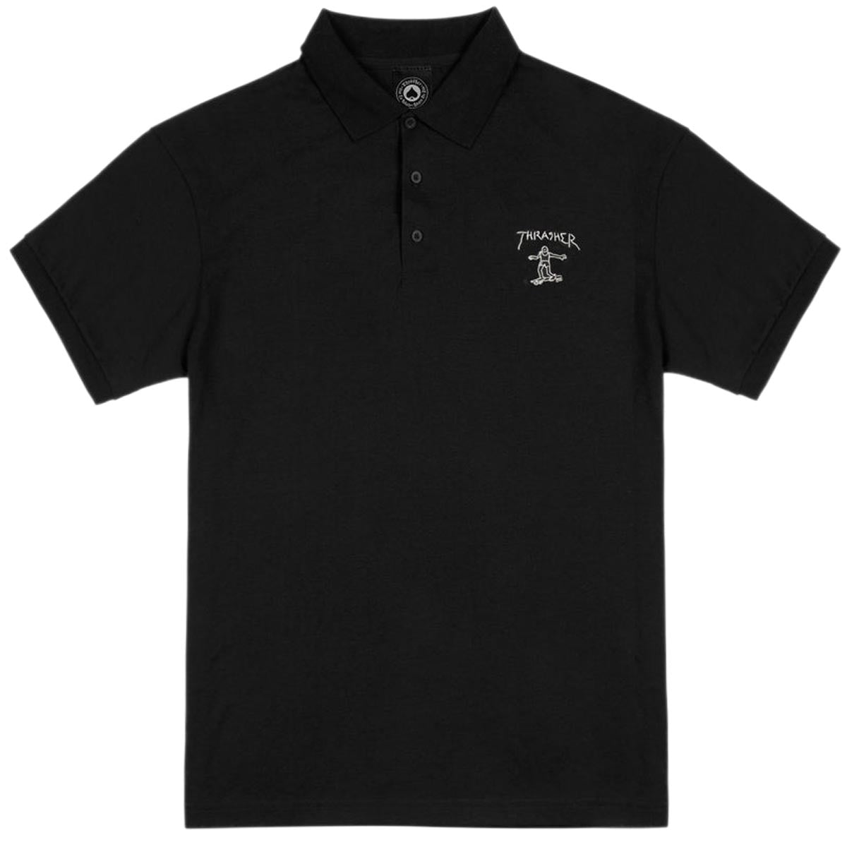 Thrasher Little Gonz Embroidered Polo Shirt - Black image 1