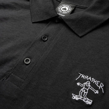 Thrasher Little Gonz Embroidered Polo Shirt - Black