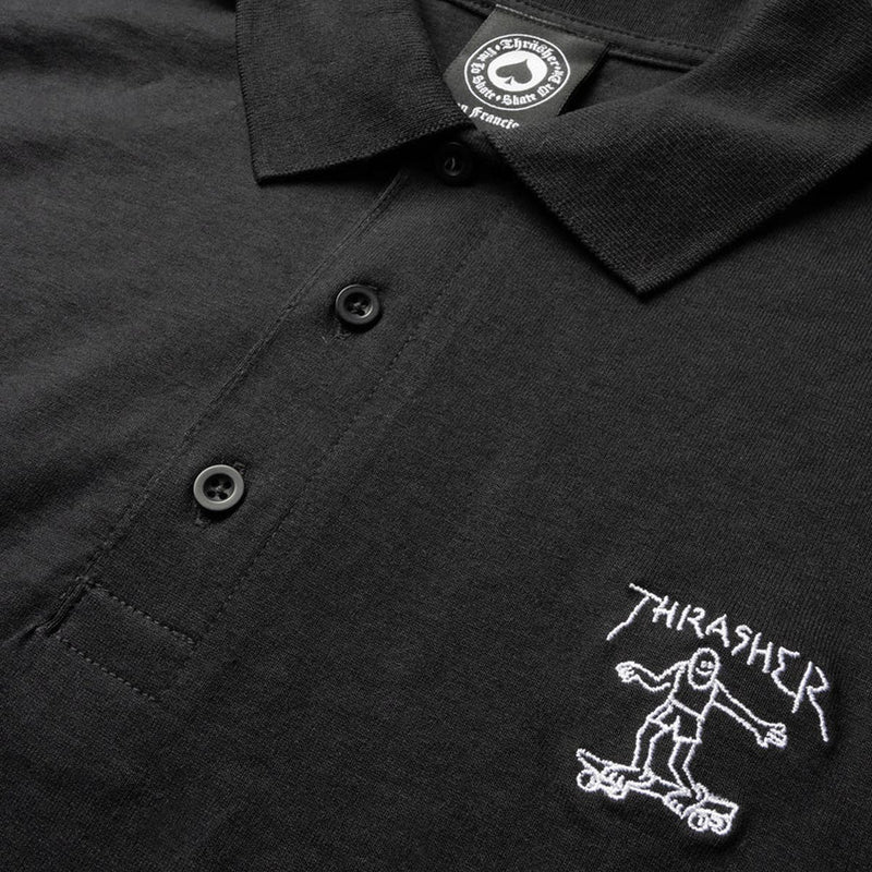 Thrasher Little Gonz Embroidered Polo Shirt - Black