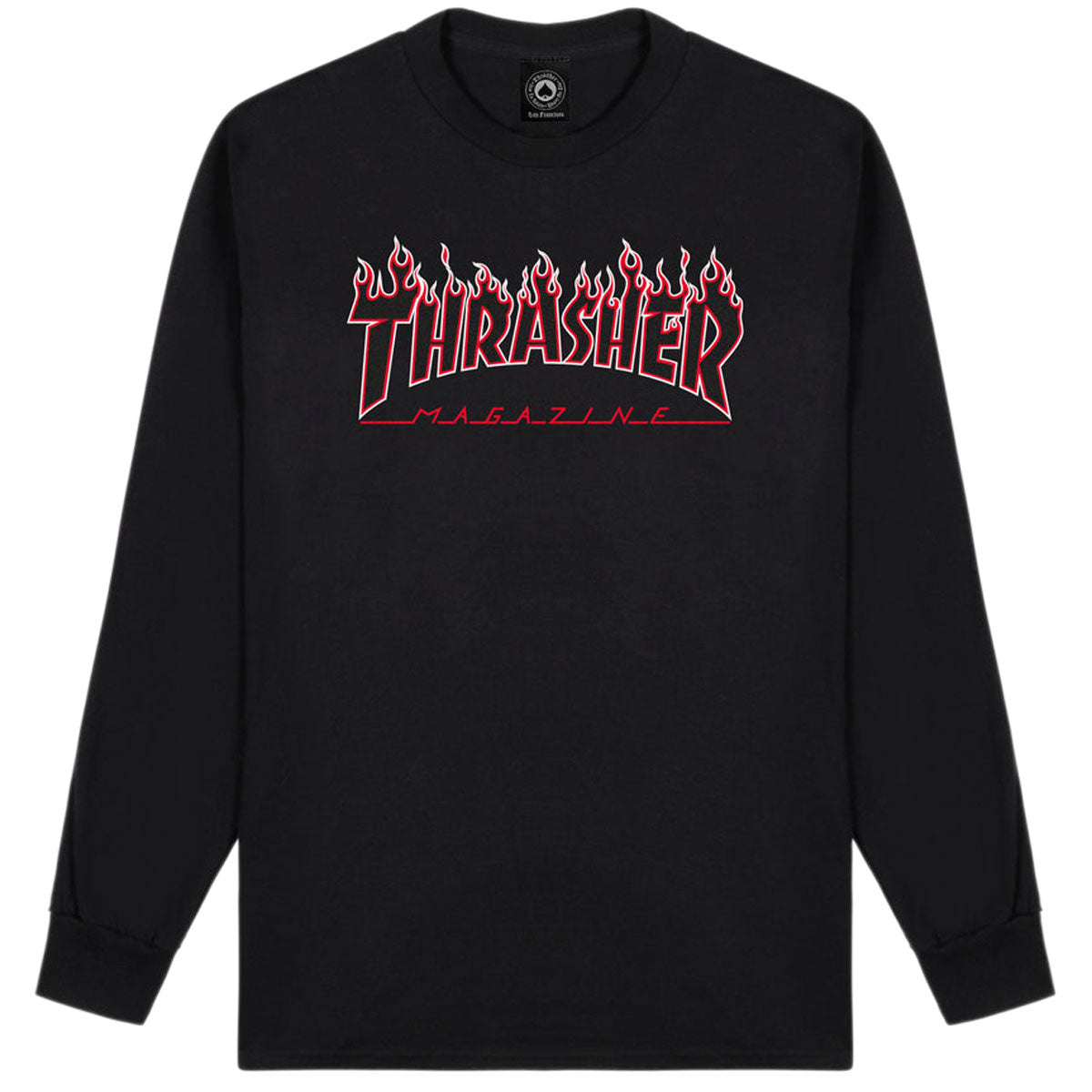 Thrasher Flame Logo Long Sleeve T-Shirt - Black/Red image 1