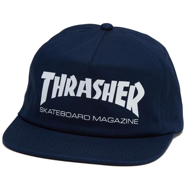 Thrasher Skate Mag Snapback Hat - Navy/White