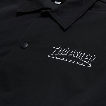 Thrasher Shadow Mag Logo Coach Jacket - Black/Black