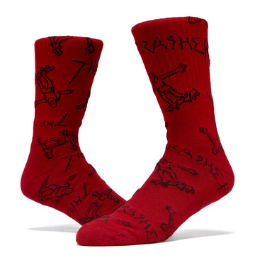 Thrasher Gonz Crew Socks - Red/Black