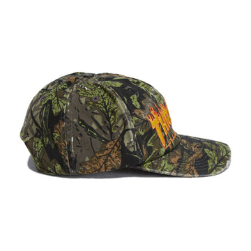 Thrasher Flame Distressed Snapback Hat - Camo
