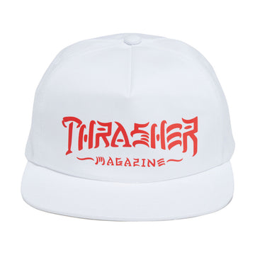 Thrasher Thrash & Destroy Snapback Hat - White