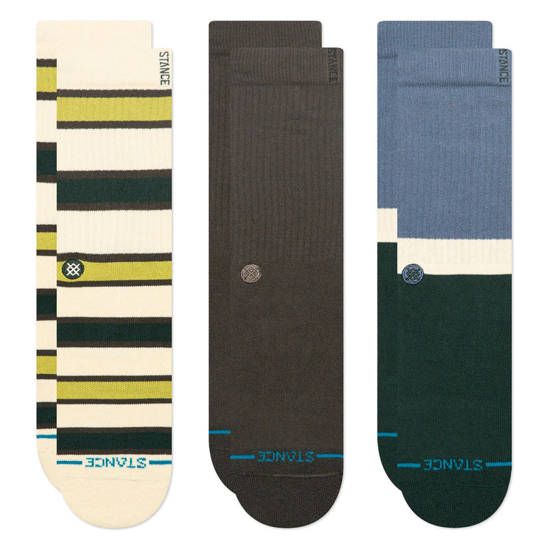 Stance The Devon Crew 3 Pack Of Socks - Pine