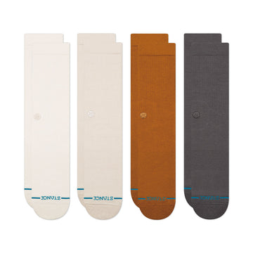 Stance Icon Crew 4 Pack Of Socks - Canvas